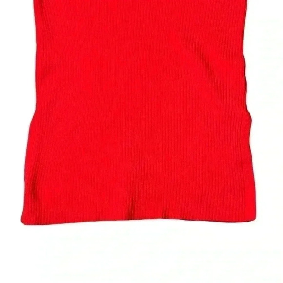 Anthropologie ett:twa Sweater Ribbed Red Merino Wool V-Neck XS - Picture 4 of 7